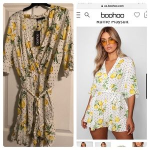 Boohoo Lemon Romper